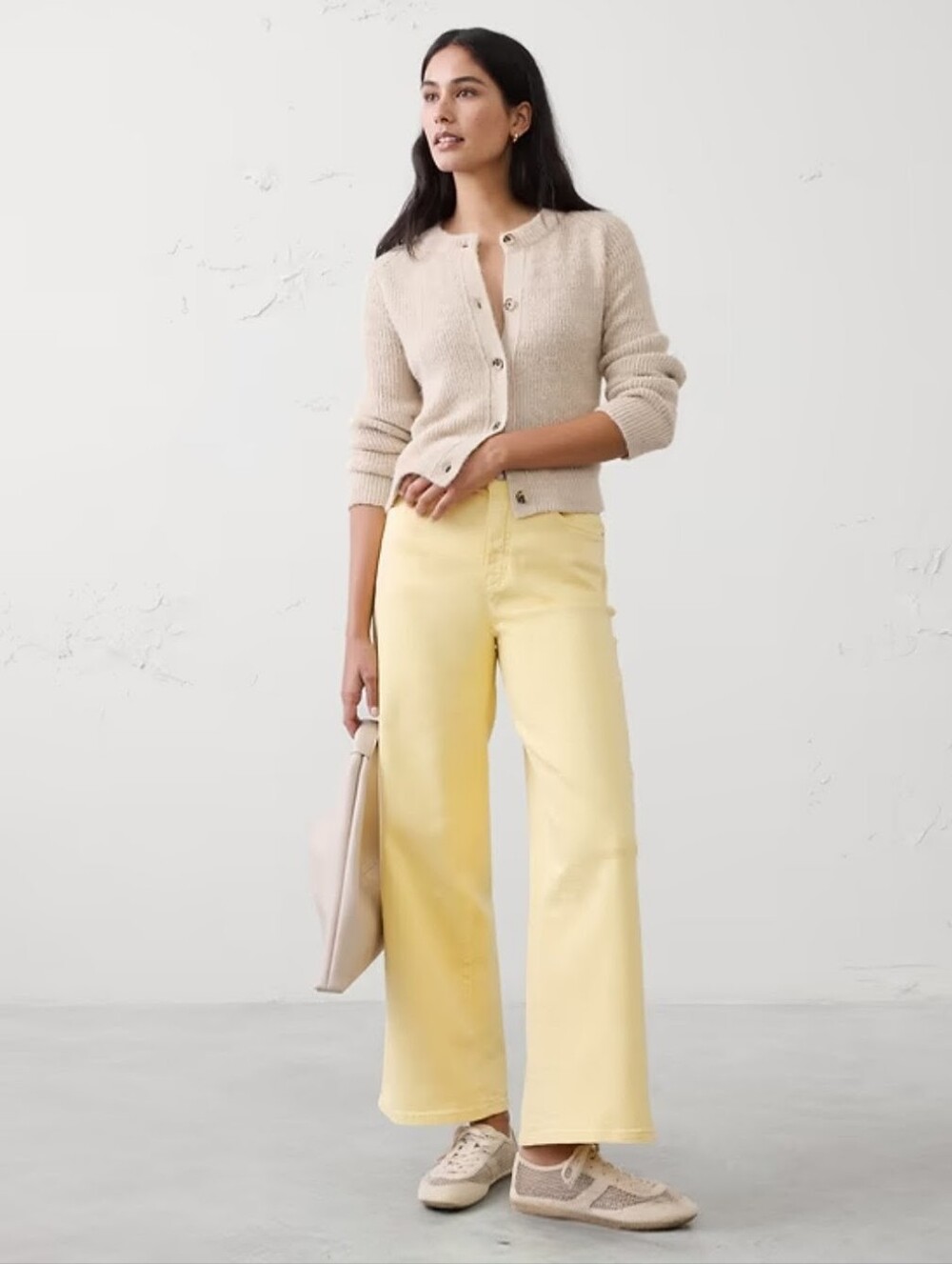Banana Republic Wide Leg Crop Jeans in Yellow Size 6